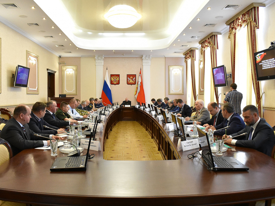Совместное заседание антитеррористической комиссии в Воронежской области и оперативного штаба в Воронежской области 1 июня 2018 года.