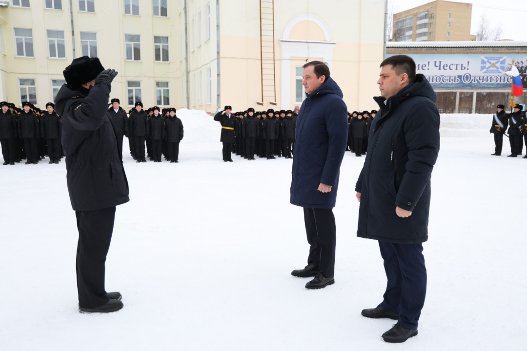 Урок мужества и торжественный митинг прошли в Архангельском морском кадетском корпусе по случаю Дня защитника Отечества