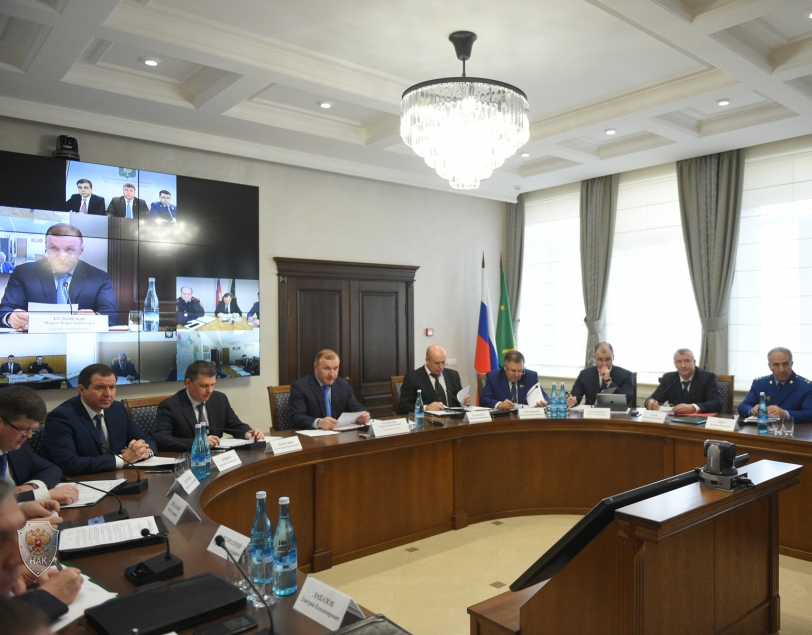 Открытие совместного заседания антитеррористической комиссии и Оперативного штаба в Республике Адыгея