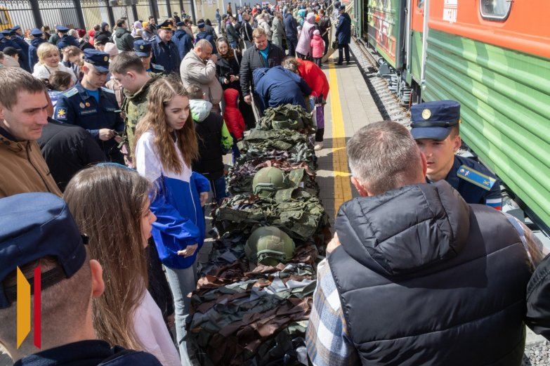 В рамках акции «Единство в памяти. Сила в подвиге!» в Воронеж прибыл агитационный поезд-музей МО РФ