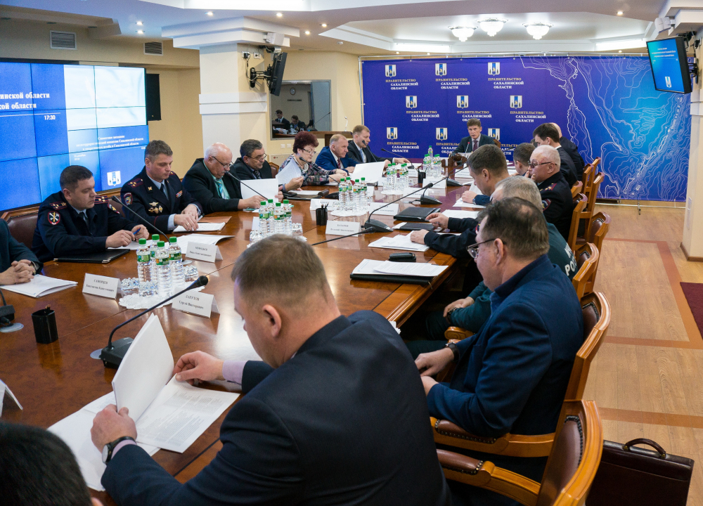 Открытие совместного заседания антитеррористической комиссии Сахалинской области и оперативного штаба в Сахалинской области 