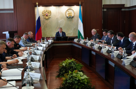 Открытие совместного заседания антитеррористической комиссии Республики Башкортостан и оперативного штаба в Республике Башкортостан.