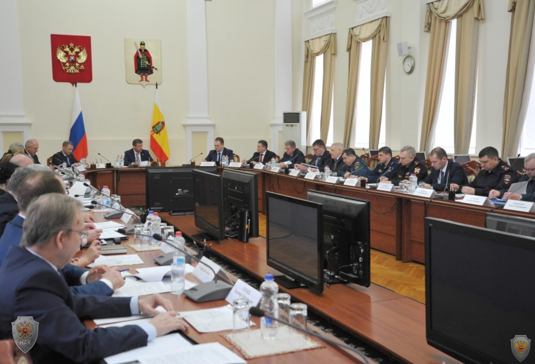 Ход заседания антитеррористической комиссии Рязанской области 