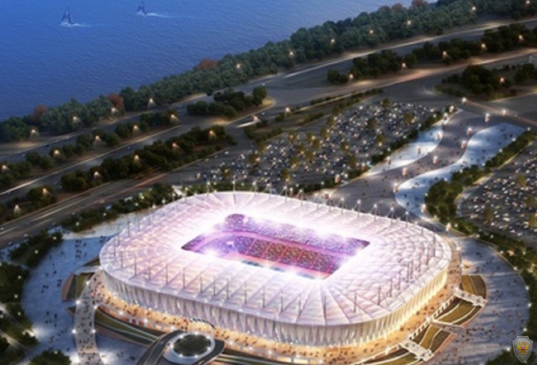 Вечерний вид стадиона «Ростов-Арена»