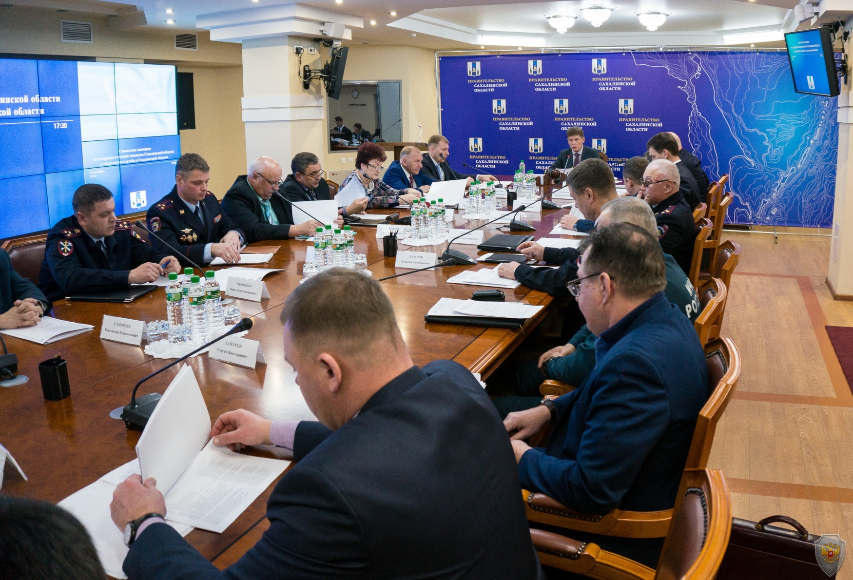 Открытие совместного заседания антитеррористической комиссии Сахалинской области и оперативного штаба в Сахалинской области 