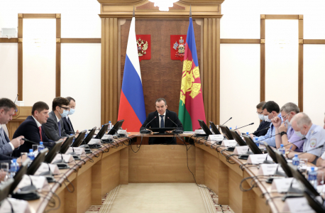 Открытие совместного заседания постоянно действующего координационного совещания по обеспечению правопорядка и  Антитеррористической комиссии в Краснодарском крае 17 июня 2020 года 