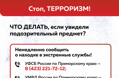 Памятка:  "Что делать, если увидели подозрительный предмет"