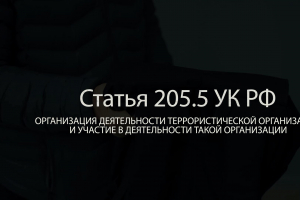 Видеоролик «По профилактике преступлений, предусмотренных статьей 205.5 УК РФ»